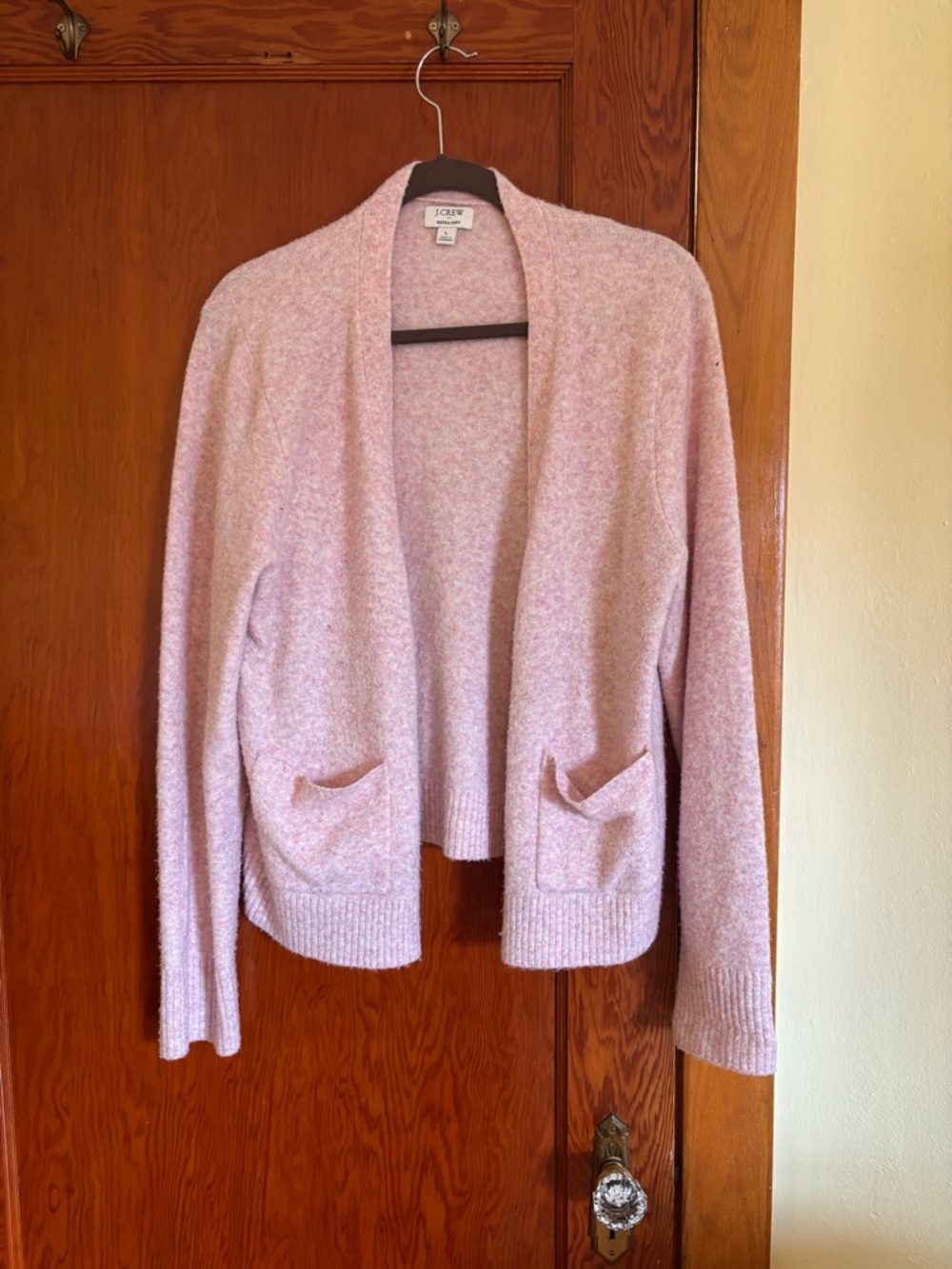 J. Crew Light Pink V-Neck Pocket Cardigan - Picture 2 of 2
